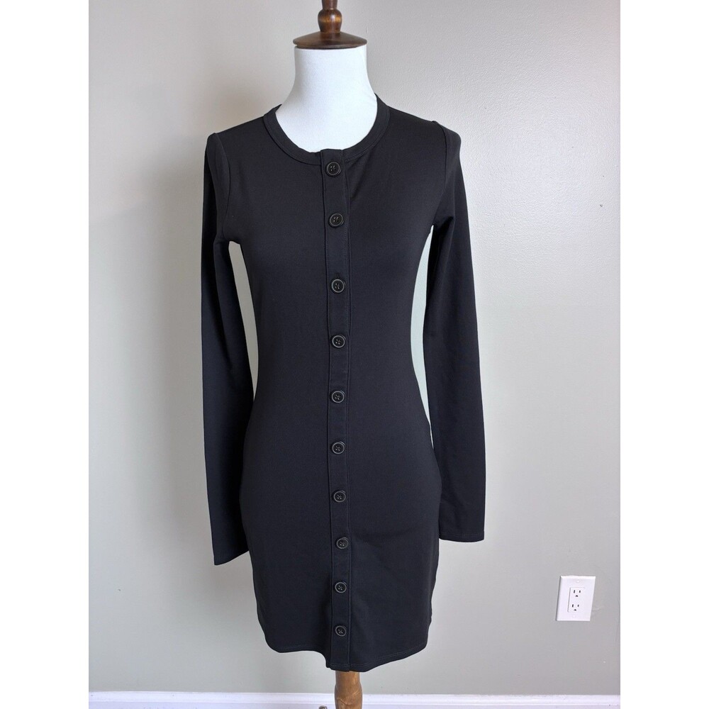 American Eagle Bodycon Button Mini Dress XS Goth Modern Dark Academia Moody